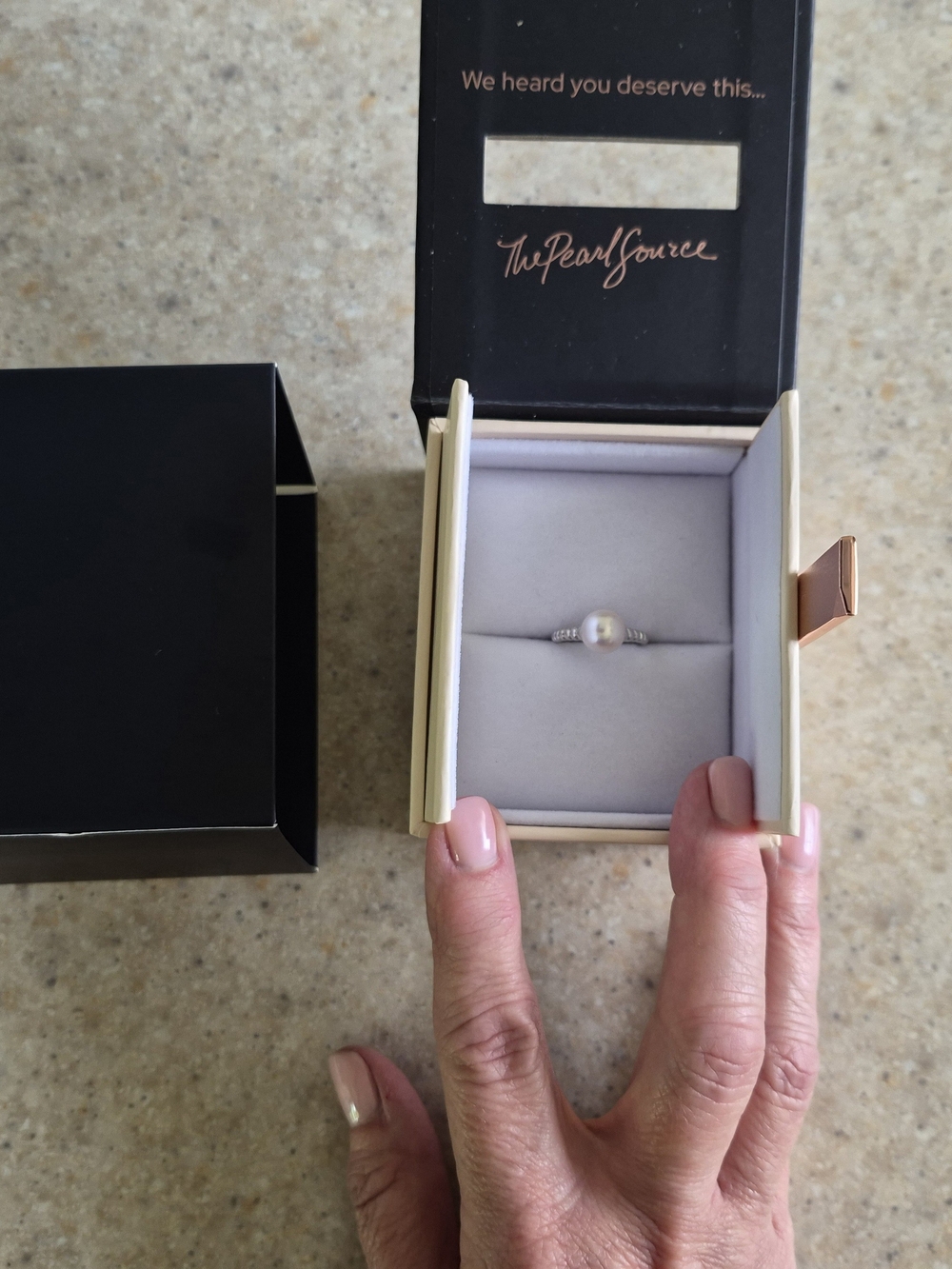 White Pearl Ring 14k White Gold Sz 7 - Picture 10 of 11